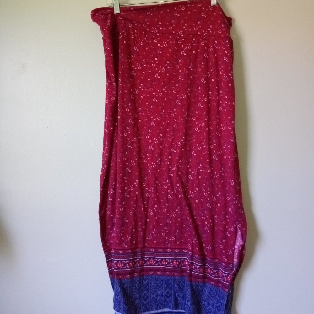 Early 2000s Faded Glory Boho Long Pink/Purple Design Skirt